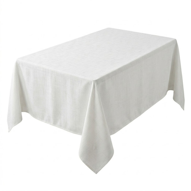 Bourland Plain Linen Look Tablecloth, 150cm W x 230cm D, White
