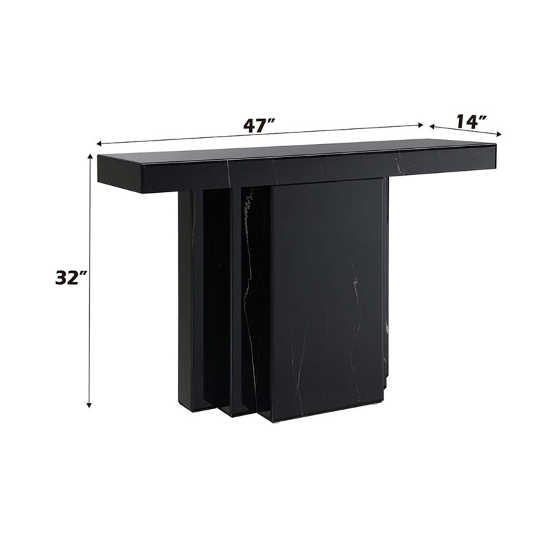 Console Drisana, finition miroir noir