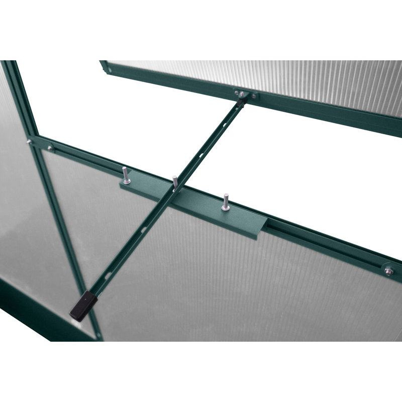 8' x 6' Green Polycarbonate Walk-In Greenhouse with Planter Beds