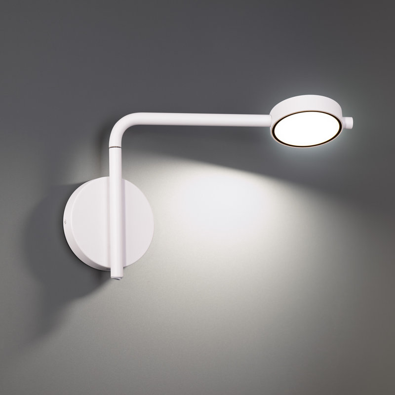 White Modern Dimmable LED Swing Arm Wall Sconce