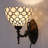 Tiffany Wall Sconce Lamp Amber Bead Style Stained Glass 8X10.5X11 Inch Plug in Wall Bedside Light for Hallway Bedroom