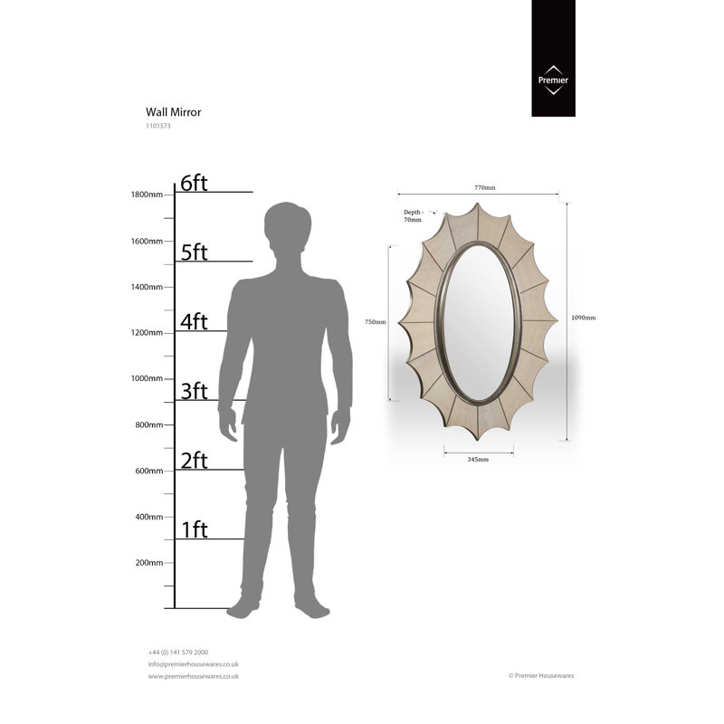 Miyoshi Glass Flat Wall Mirror