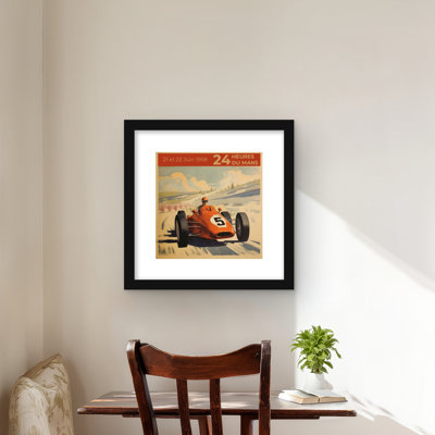 Number 5 - Yellow Framed Matted Print for Home Decor