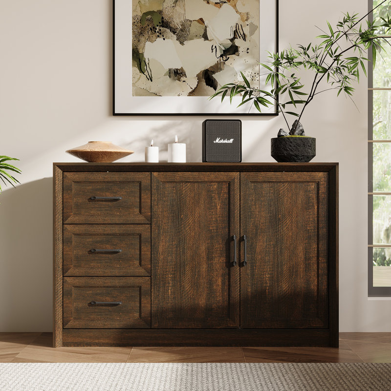 47.2" W Sideboard Cabinet Buffet Storage Cabinet, Brown