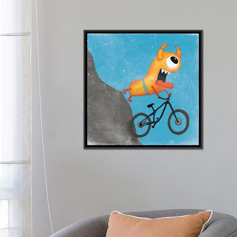« xtreme monstres i », impression sur toile, H 18 po x l 18 po x P 1,5 po, Toile avec cadre noir, Pas de tapis