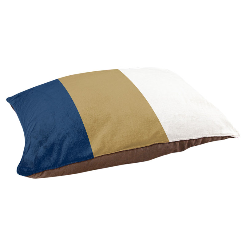 Oreiller rectangulaire Bousson, Moyen (L 30 po x l 40 po), Bleu marine / or