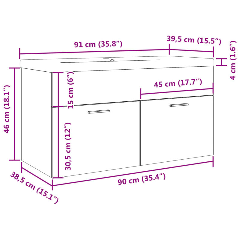 81-2 Under Sink Cabinet, Artisan oak