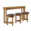 Ensemble de table de bar 4 pièces avec 3 tabourets de bar rembourrés-1457497338