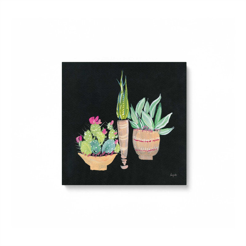«Cactus Party II» par Kristy riz, reproduction d'art sur toile, H 20 po x l 20 po