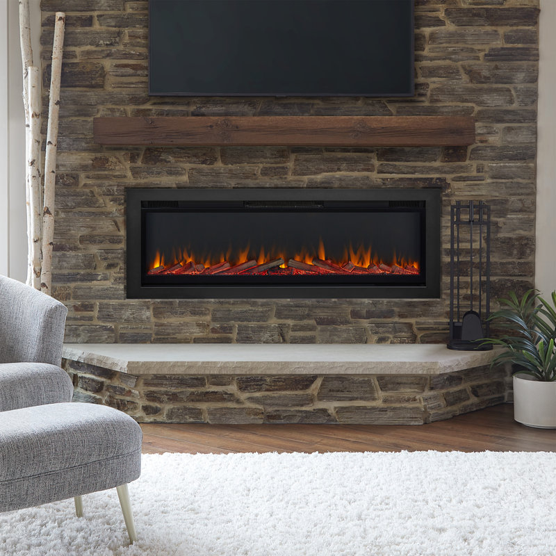 Wall-Mount or Recessed Electric Fireplace by Real Flame, 24.8" H x 65" W x 5.5" D