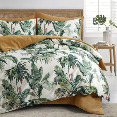 Egyptian-Quality Cotton Satin Floral Duvet Cover