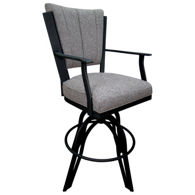 Tissu gris Mojave sur fond noir - assise de 24 po