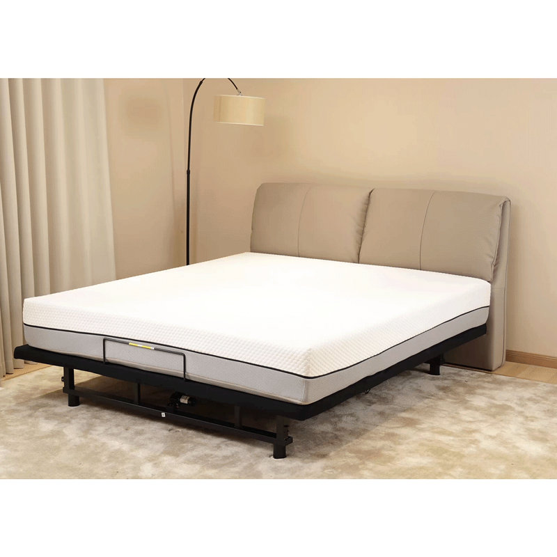 Base de lit réglable Base de lit pour grand lit avec télécommande sans fil inclinée tête et pied 4 ports USB, veilleuses sous le lit, moteur noir sans gravité
