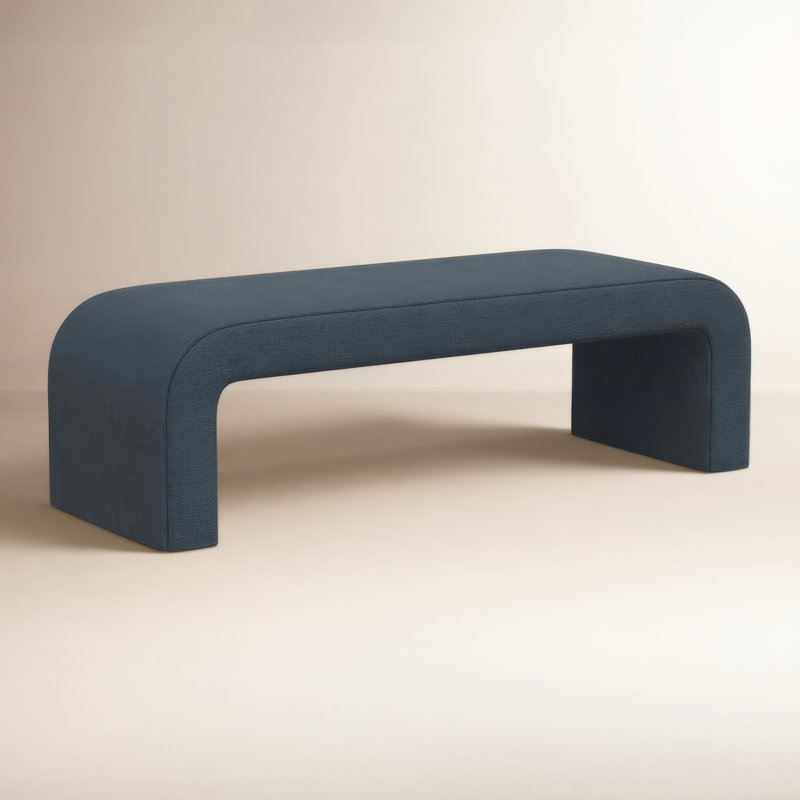 Upholstered Bench, Classic Navy Linen