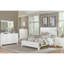 Lit double moderne avec tête de lit en similicuir blanc brillant et tête éclairée à DEL-38175072