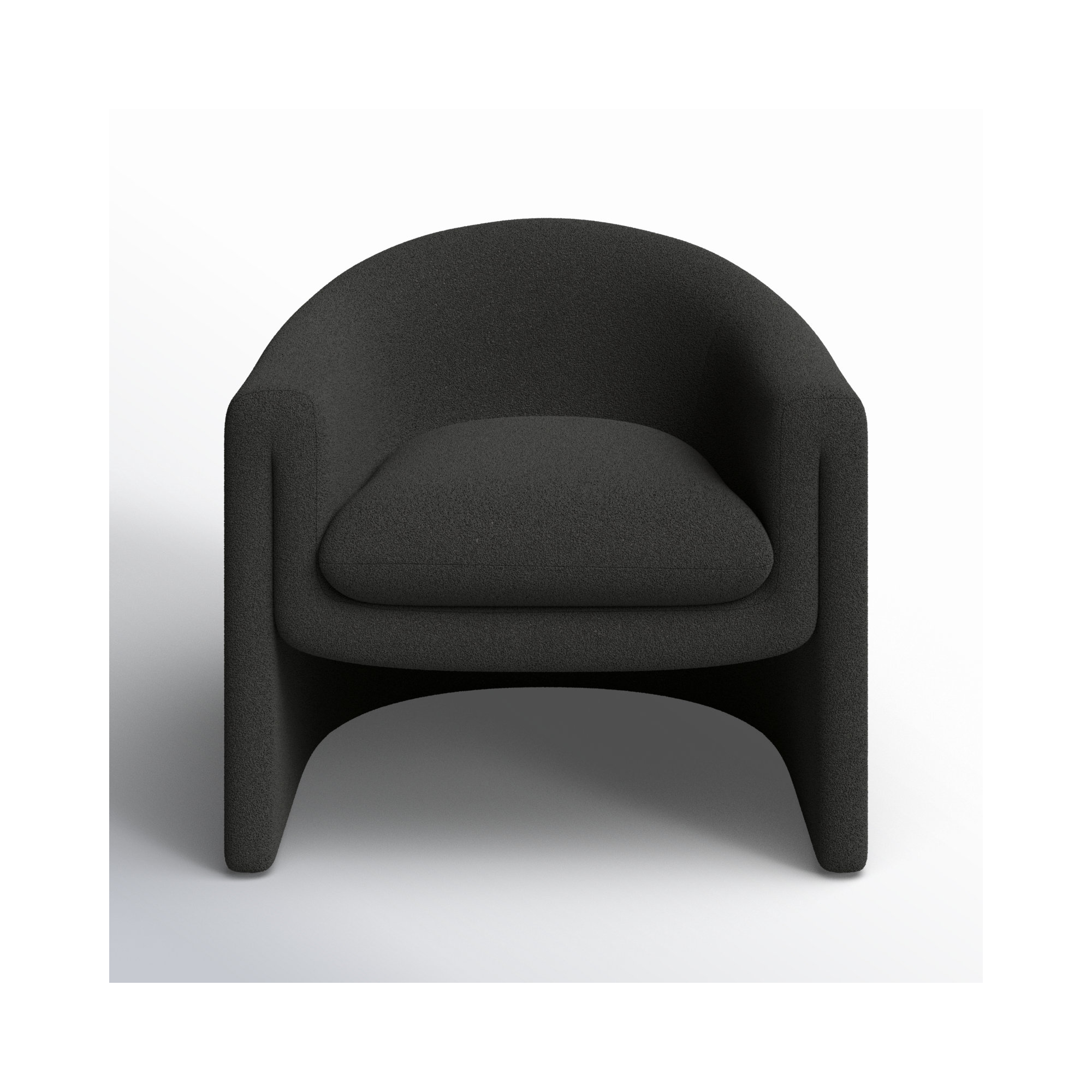 Pollman Upholstered Barrel Chair, Black Boucle