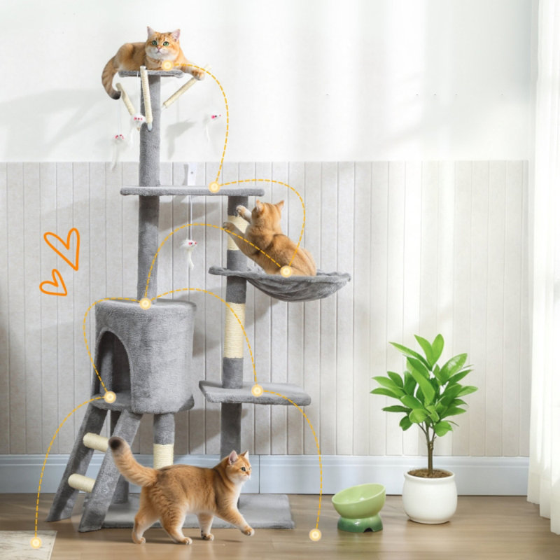 Multi-Level Cat Tree with Condo & Sisal Scratching Posts