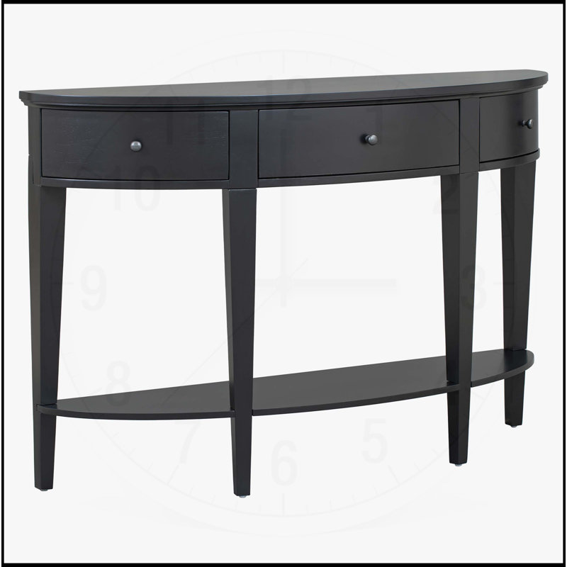 Modern Curved Console Table with Multiple Storage Options for Various Rooms, Black