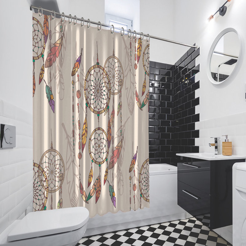 Rideau de douche simple 13 pièces avec crochets Dreamcatcher