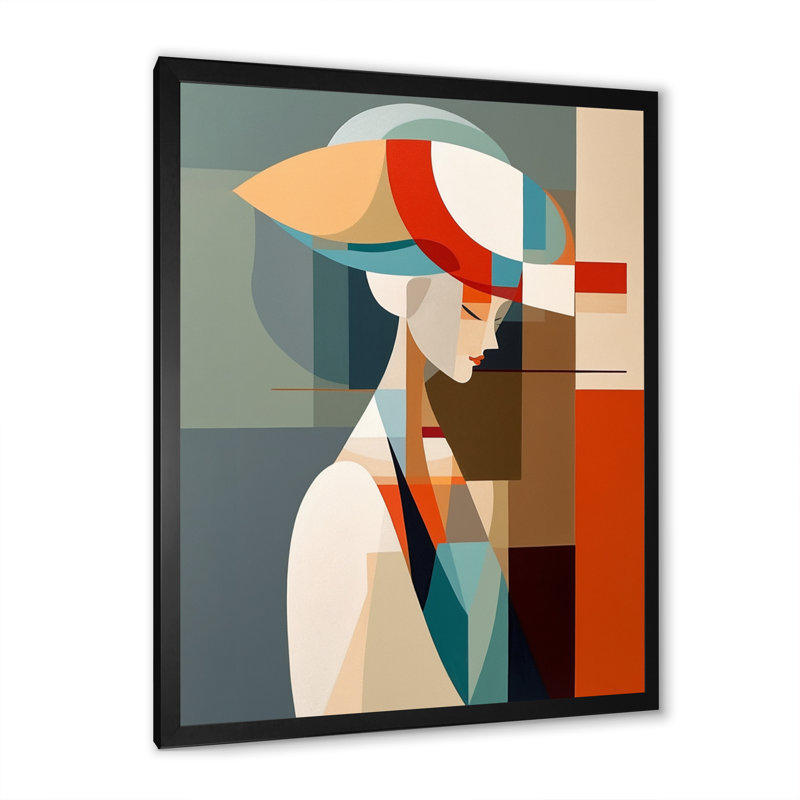 Female Art Deco Portrait IV " Female Art Deco Portrait IV ", Black Picture Framed, 32" H x 16" W x 1" D