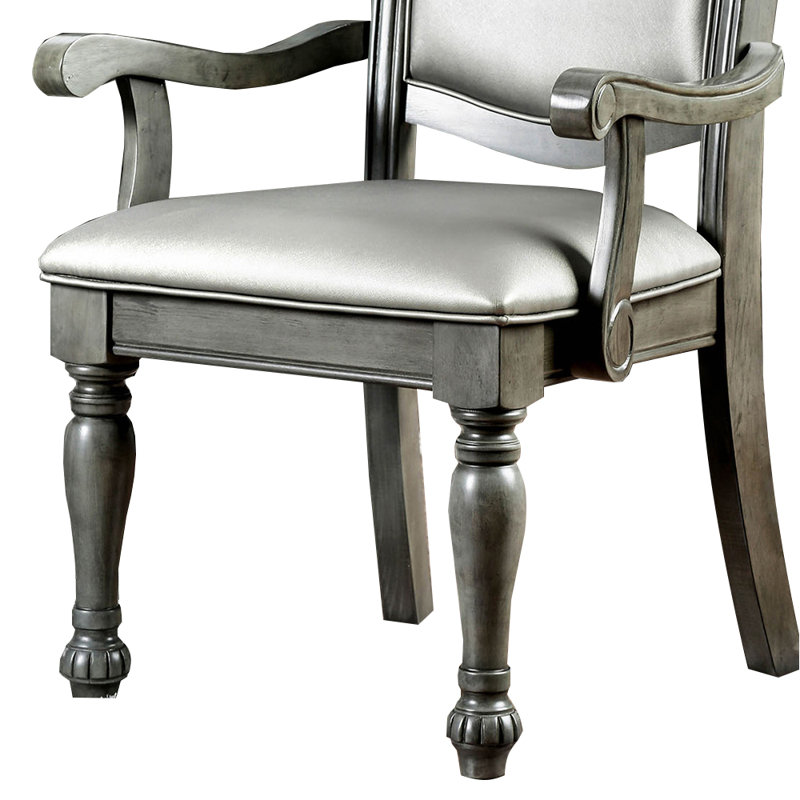Montcalm 19'' H Faux Leather Upholstered Armchair, Gray