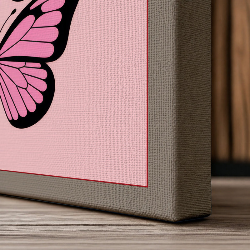 Three Butterflies Minimalist - Print, 30x20 - 76.2 x 50.8 cm, Taupe Border