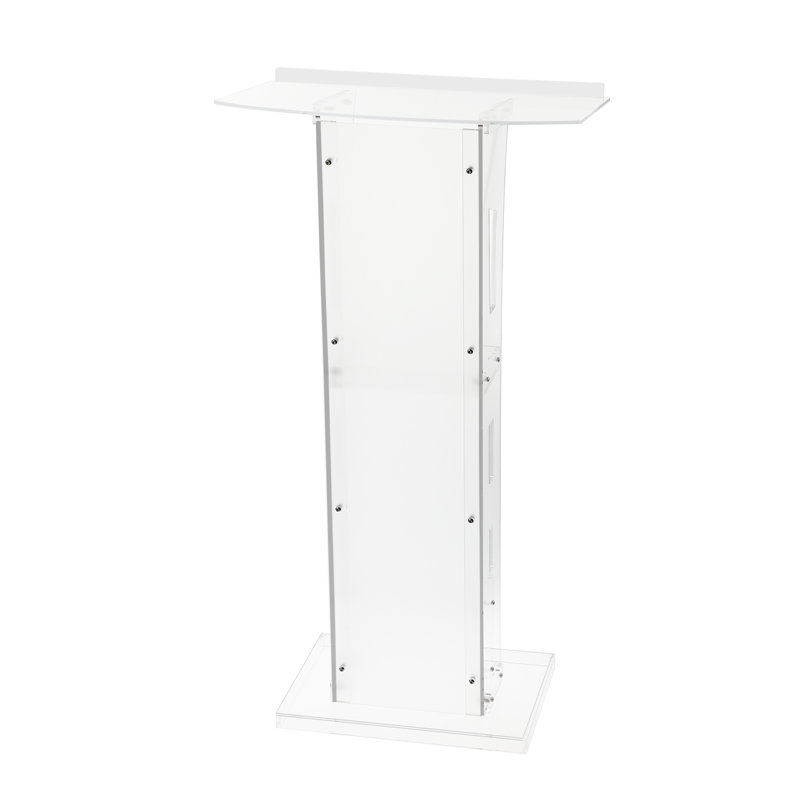 Podium en acrylique - hauteur de 43 po, compartiment de rangement, surface de 23,6 po x 17,7 po, poids léger, capacité de charge élevée