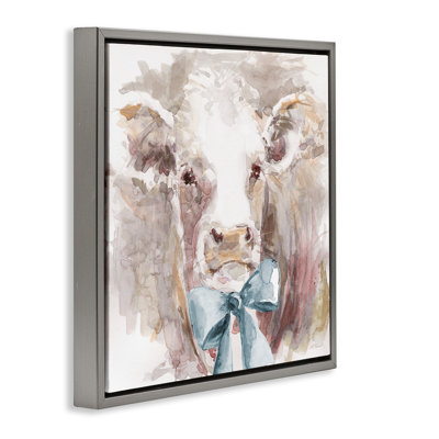 Soft Abstract Cow & Bow Floating Frame, design by Carol Robinson