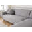Elegant Corner Sofa with Beech Wood Frame, Light Grey Fabric, 107.5 x 63.8 x 33.9 inches | 100% Polyester, 8 Grey Foam + 5 Feather Cushion | Includes 2 Pillows | Dry-Cleanable | Stylish & Comfortable Design-1555096910-1555096905