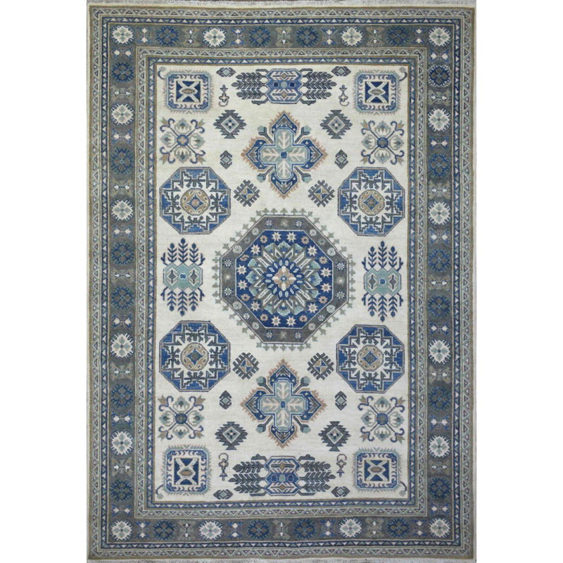 Transitional One-of-a-Kind Rectangle 6' X 8'7" Hand Knotted Area Rug