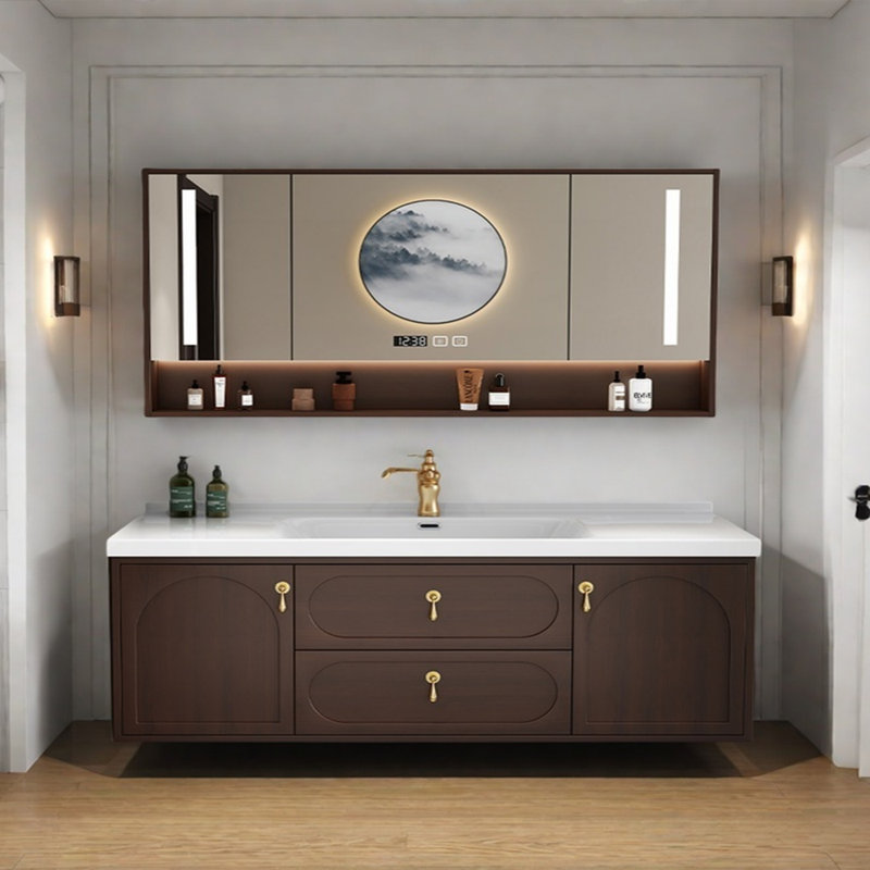 Chinese style bathroom cabinet light luxury, 21.65" H x 62.99" W x 21.65" D
