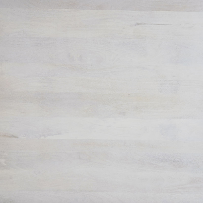 Table basse carrée Aya 40 po | Bois de manguier blanc Biscotti | Pieds inclinés audacieux