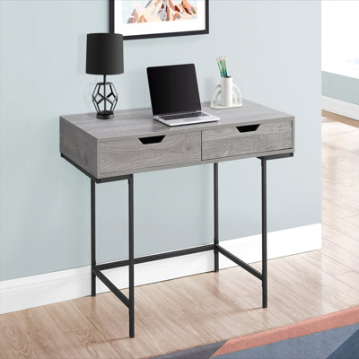 Computer Desk, Home Office, Laptop, Storage Drawers, 48"L, Work, Grey Laminate, Black Metal, Contemporary, Modern
