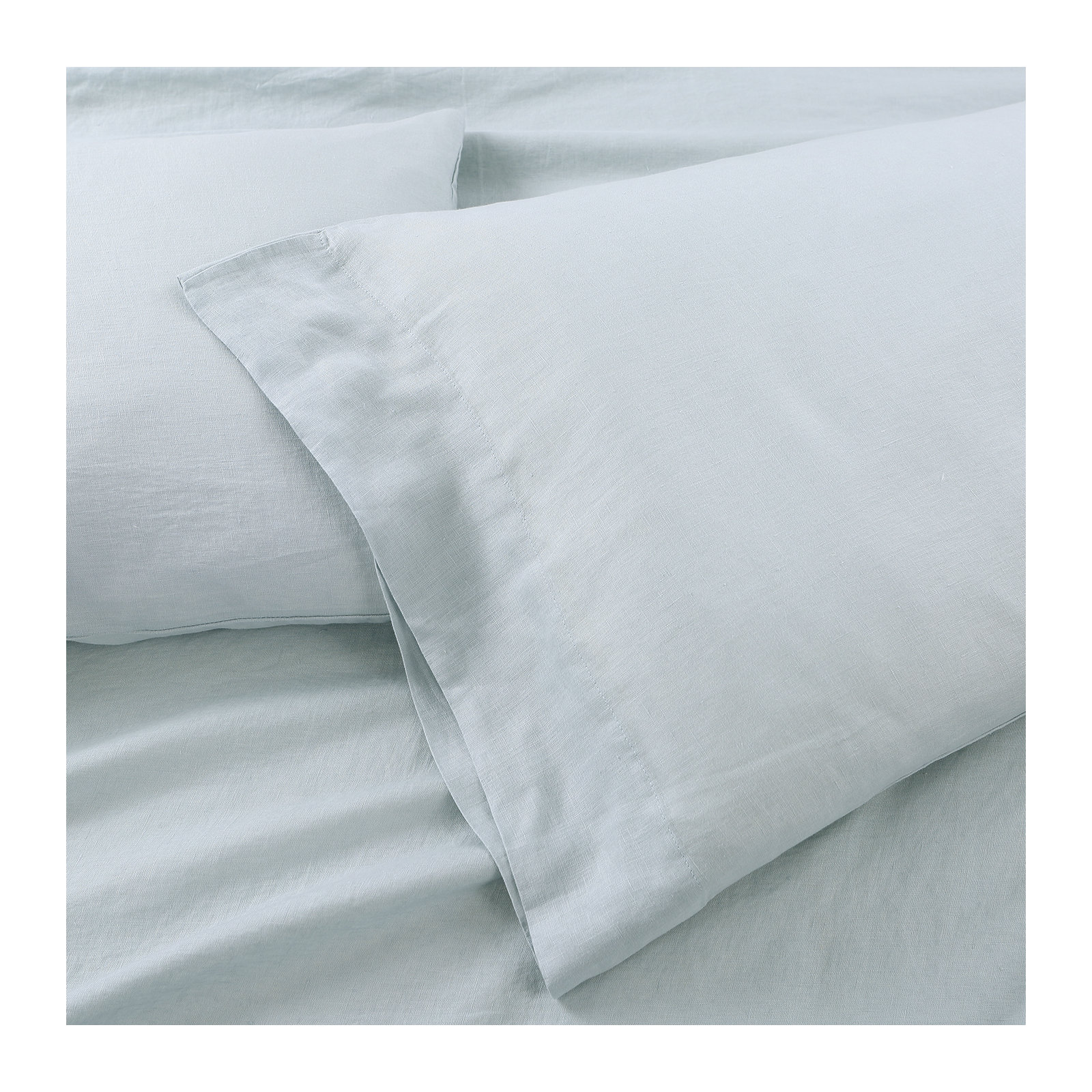 Frazier 100% Linen Machine Woven Sheet Set, Full Sheet Set with 2 Pillowcases, Blue