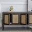 Meuble télé rétro en bois massif noir-476245495
