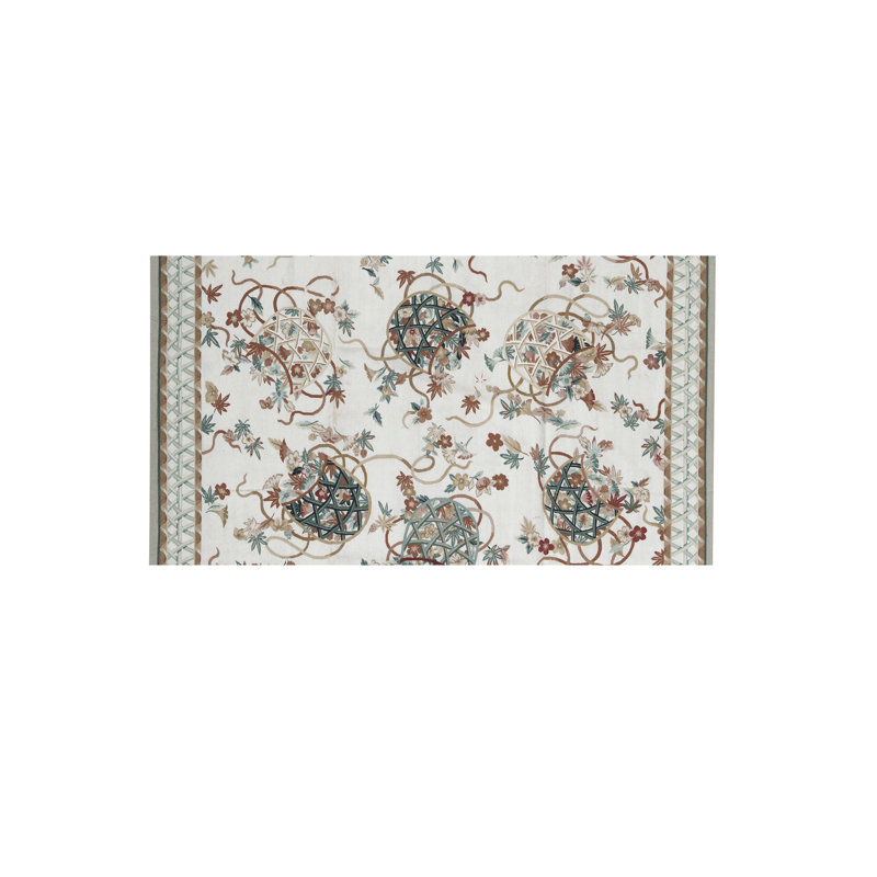 Tapis ivoire et beige noué à la main de haute qualité, Rectangle 9 pi x 12 pi 1 po