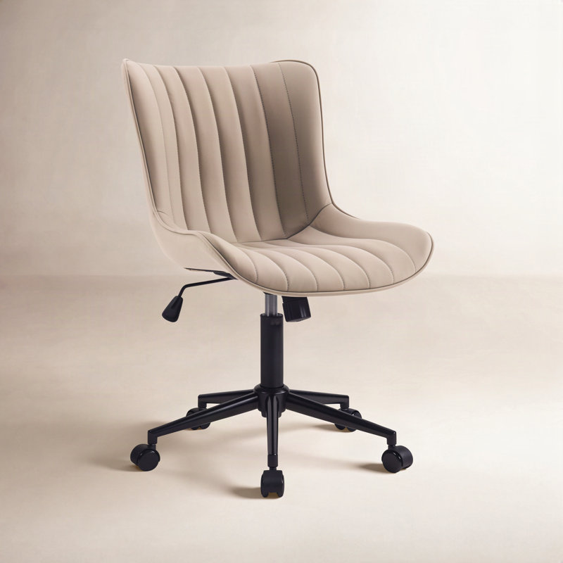 Brionni Leather Office Chair, Khaki Performance Faux Leather