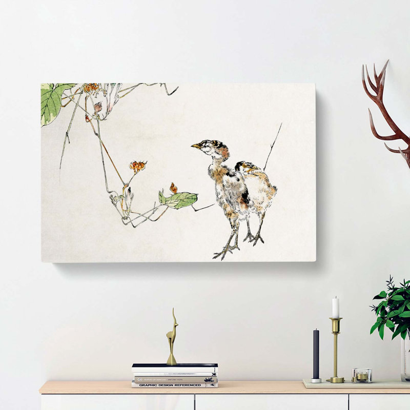 Wild Ducklings by Watanabe Seitei - Wrapped Canvas, 60cm H x 91cm W x 3cm D