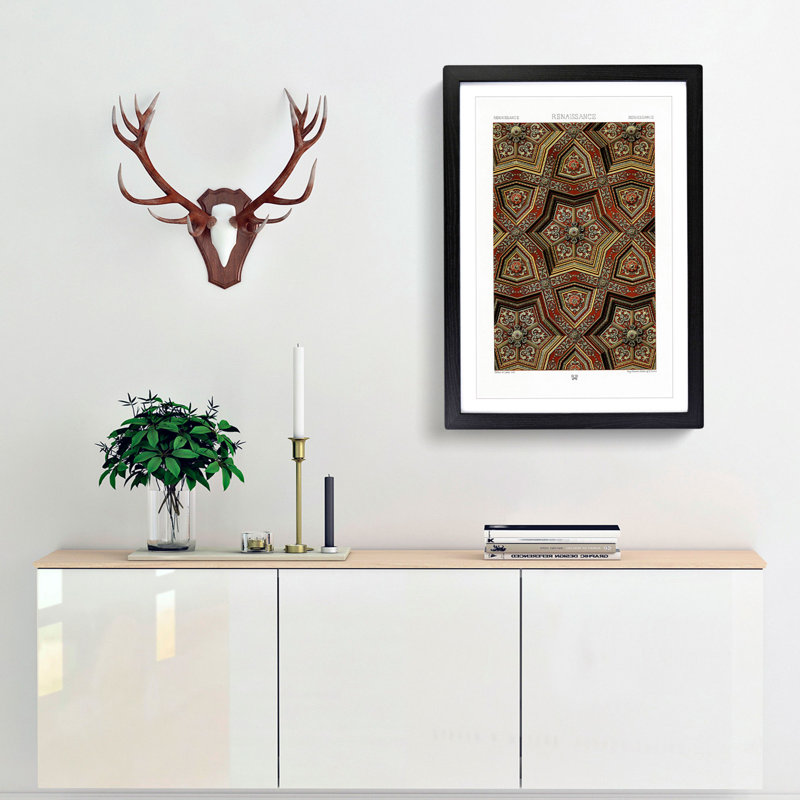 A Renaissance Pattern by Albert Racinet - Framed Print, 65cm H x 48cm W x 2cm D, Black Framed
