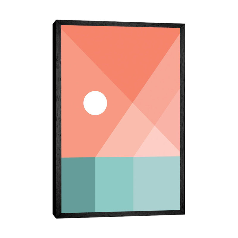 Geometric Landscape XII - Print on Canvas, Black Framed, 101.6 cm H x 66.04 cm W