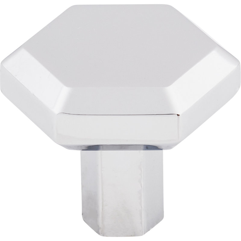 Lydia Square Knob, Polished Chrome, 1 1/4" Length