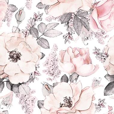 Gray Floral Wallpaper at