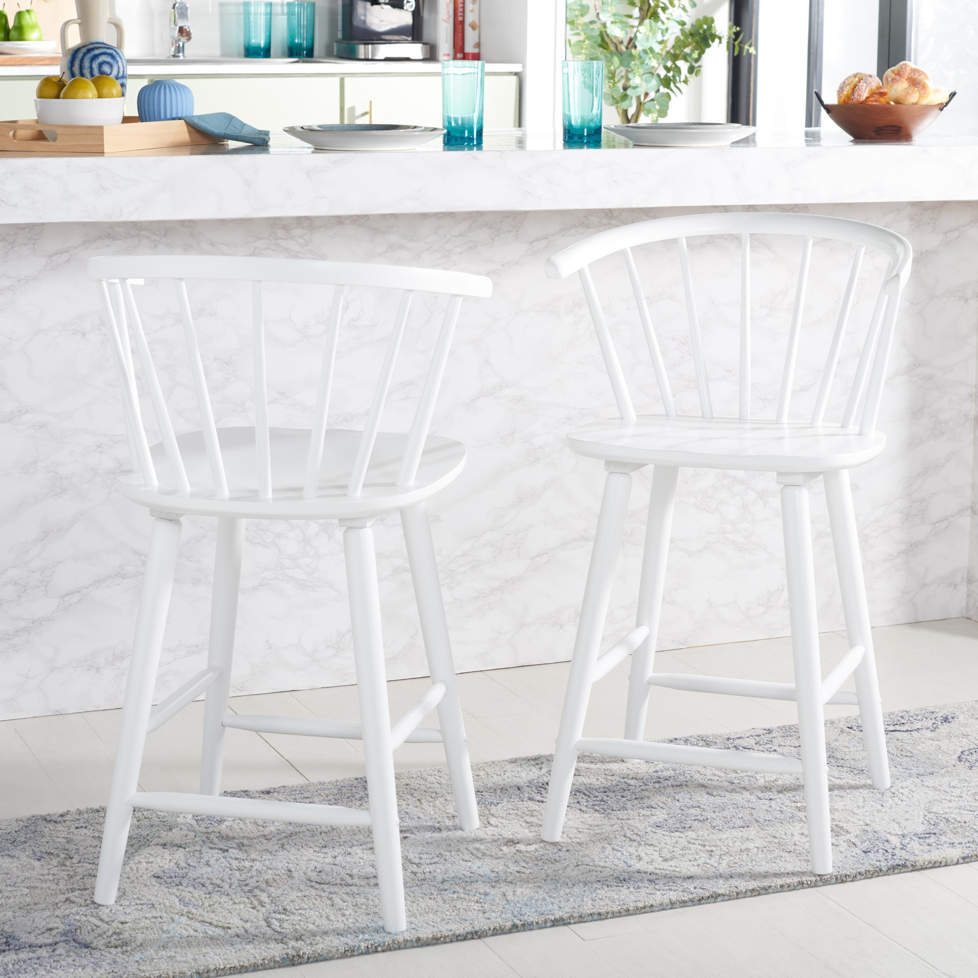 Sheffield Solid Wood Bar & Counter Stool, Counter Stool (23" Seat Height), White