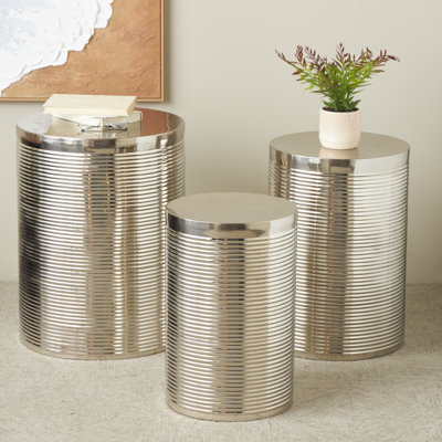 Mulvey Iron Drum End Table Set