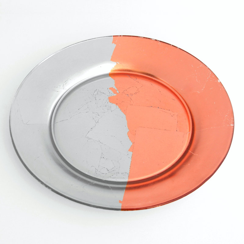 7.5" Appetizer Plate, Silver/Rose Gold