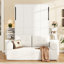 Lit double mural blanc avec rangement, multifonctionnel pour les chambres d'amis, structure en métal robuste, nombreuses tablettes blanches, bureau à domicile idéal, transforme le salon en pièce, revêtement