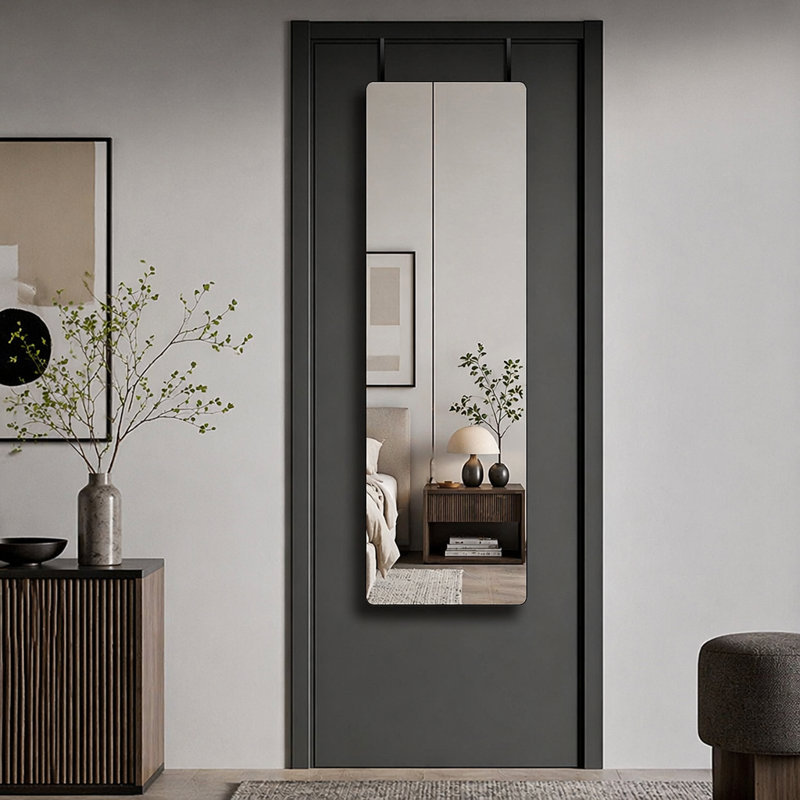Miroir de porte 47 x 14 po, Noir