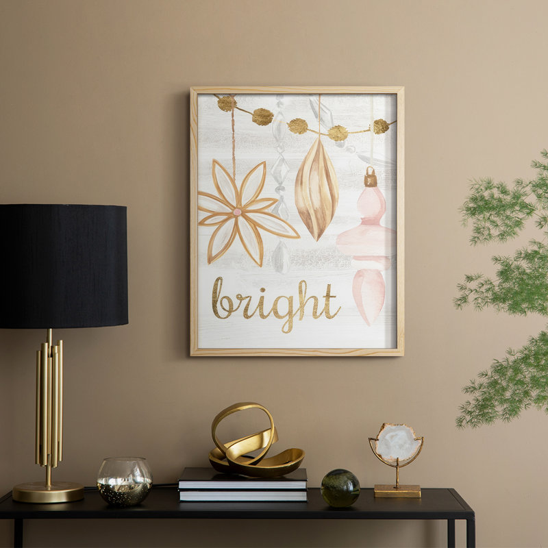 Elegant Ornaments Collection B Framed Print - Solid Wood, Natural, 11" H x 9" W