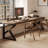 Black+Tan Rectangular Solid Wood desks-68451887