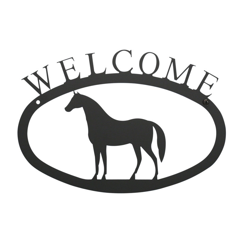 Horse - Welcome Sign  Large, 7.88" H x 11.38" W x 0.05" D